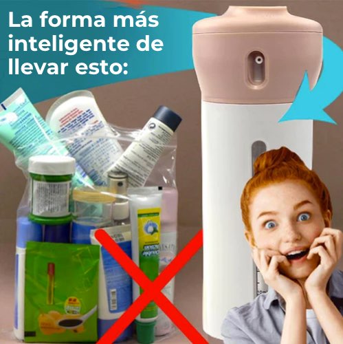 ViajaFácil 4 en 1: Dispensador Compacto de Líquidos
