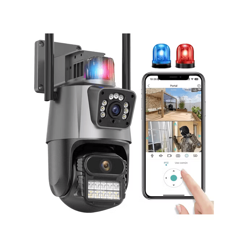 ¡Descuento disponible solo para las próximas 7 compras! Cámara Doble Lente con Sirena ICSEE