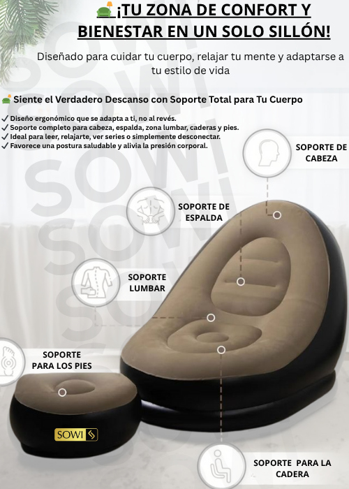 ¡ESTA OPORTUNIDAD ACABA EN SOLO 5 COMPRAS MÁS! COMBO 3 EN 1 SOFA INFLABLE PREMIUM