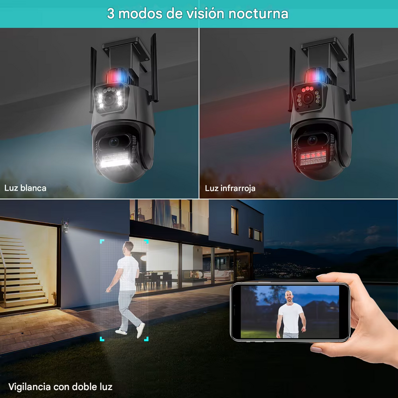 ¡Descuento disponible solo para las próximas 7 compras! Cámara Doble Lente con Sirena ICSEE